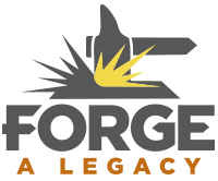 Logo with a stylized anvil and the word 'FORGE' emphasizing legacy.