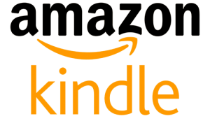 Amazon Kindle logo in orange and black.